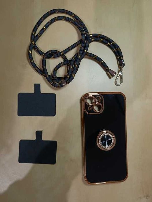 Capa ring holder iPhone 15 plus e cordão