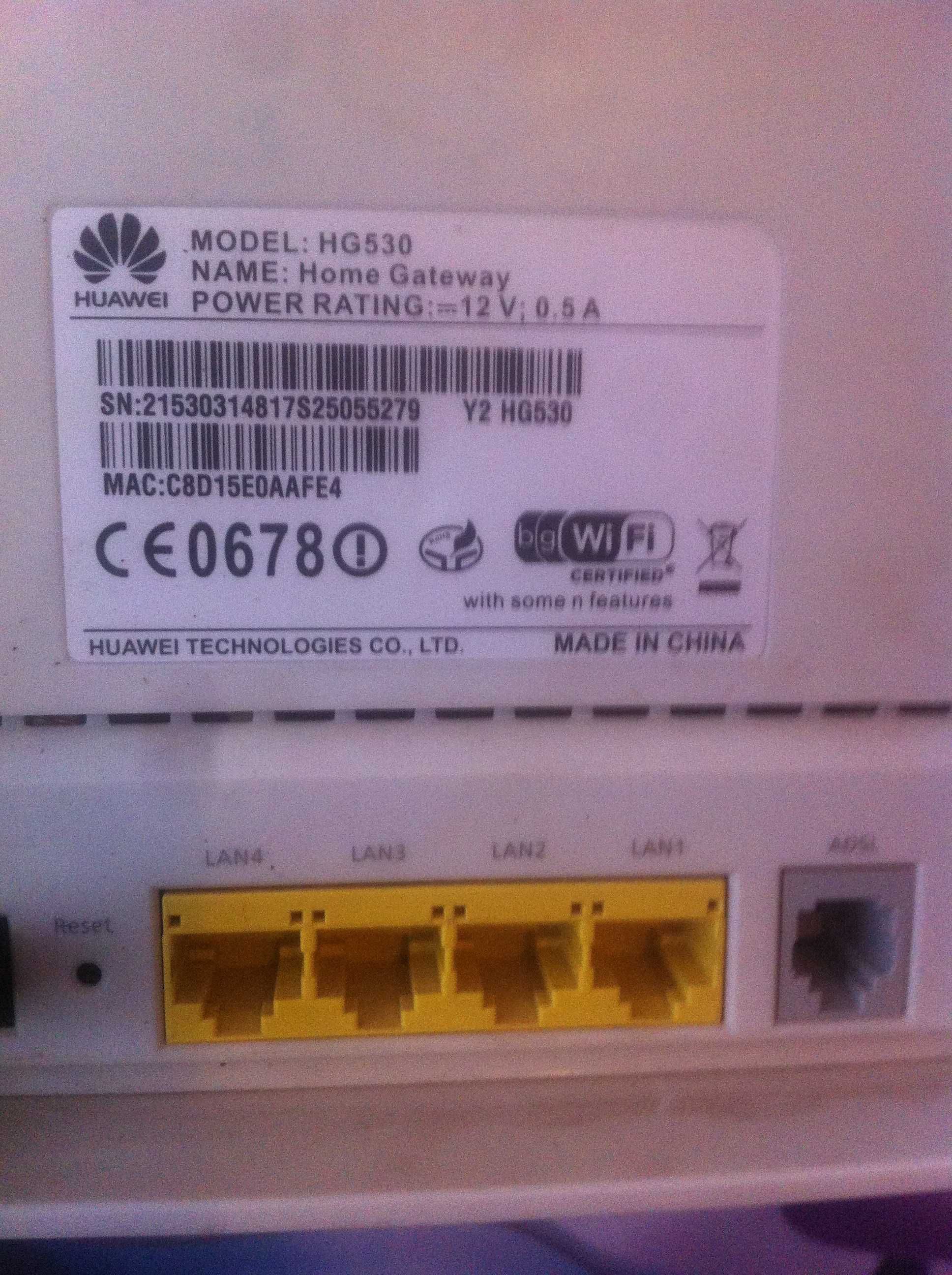 HUAWEI HG530  ADSL роутер   Укртелеком   б/у 70гр.