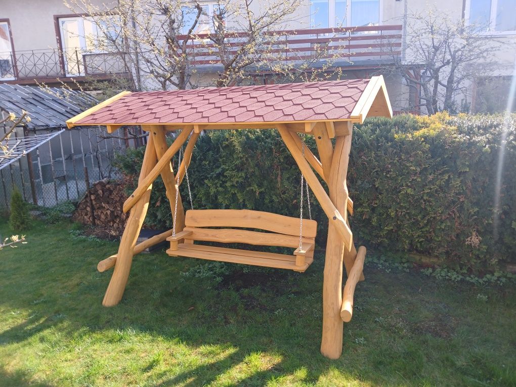 Huśtawka ogrodowa dębowa