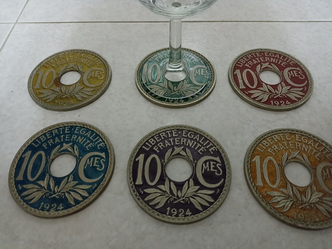 Bases copos vintage réplica moedas de 1924 Lindauer