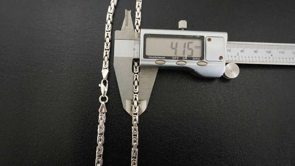 Złoty Komplet Łańcuszek i Pistolet 83 Gram - Białe Złoto