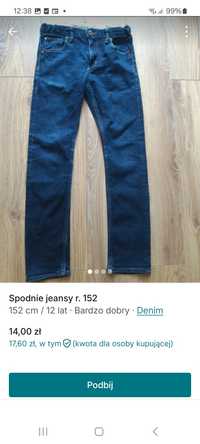 Spodnie jeansy r. 152