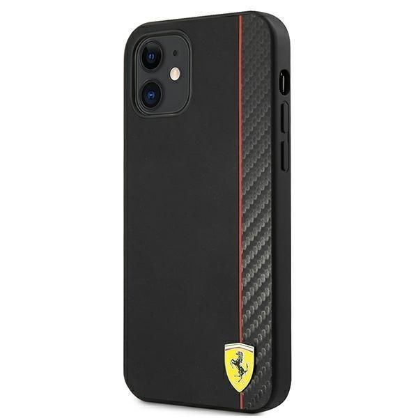 Futerał Ferrari iPhone 12 Mini On Track Carbon Stripe, Czarny