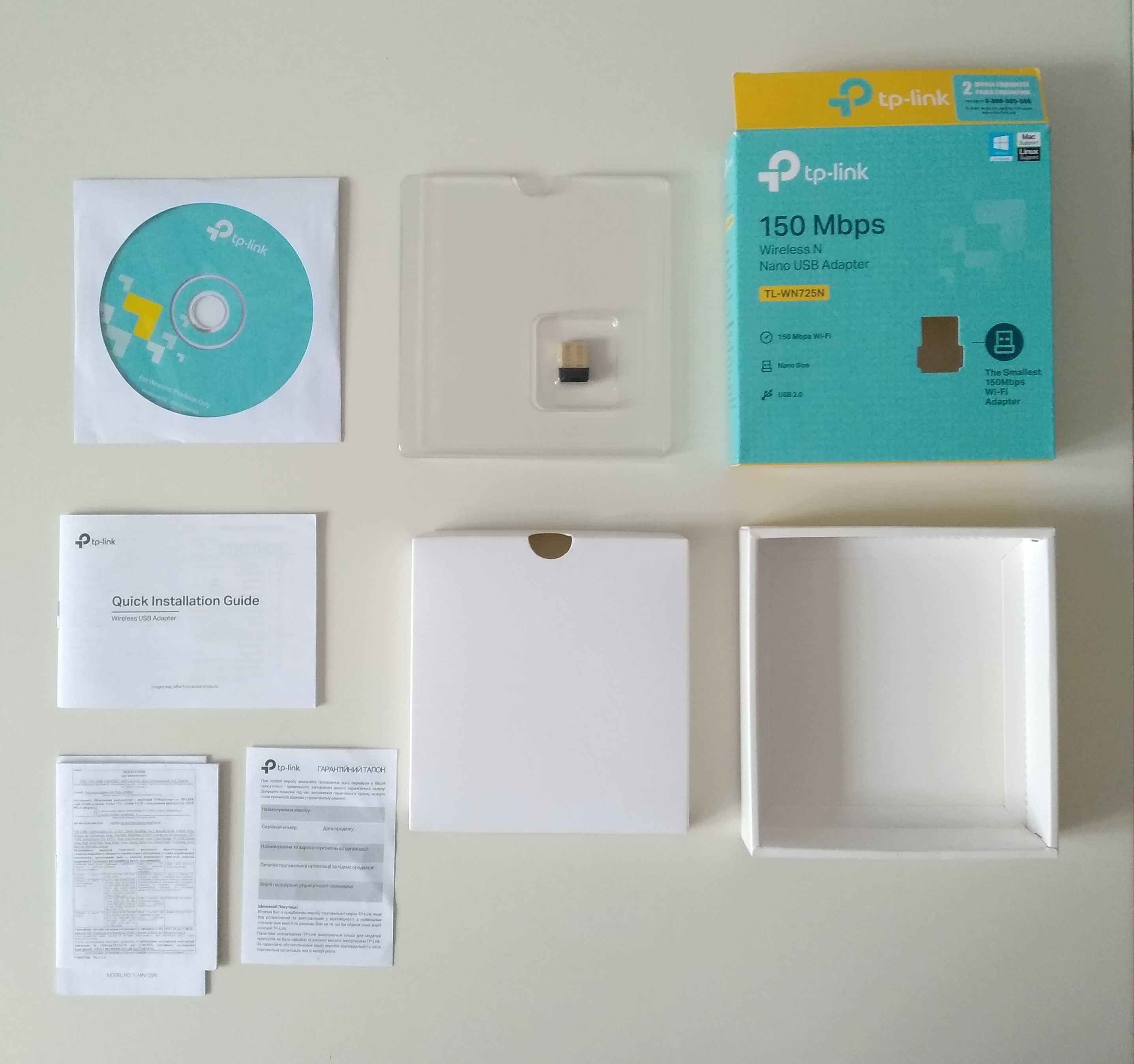 Безкоштовна доставка! TP-LINK TL-WN725N ультратонкий Wi-Fi USB адаптер