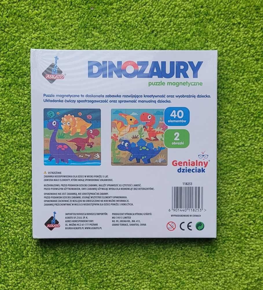 Askato puzzle magnetyczne dinozaury