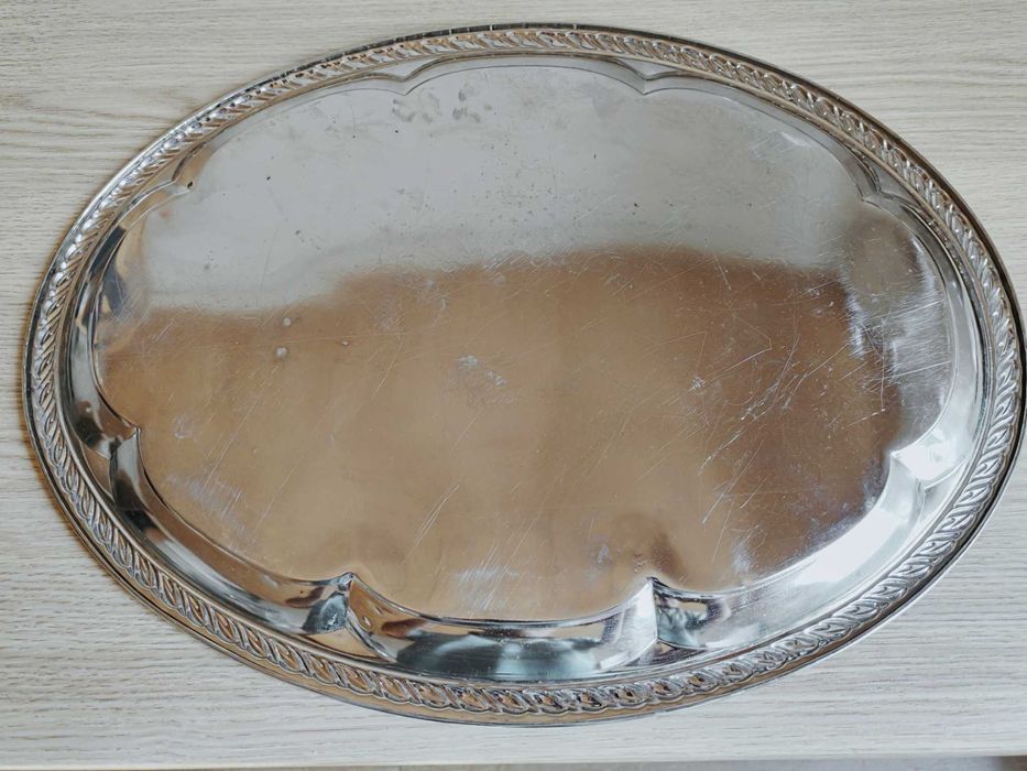 Stara, duża taca stołowa