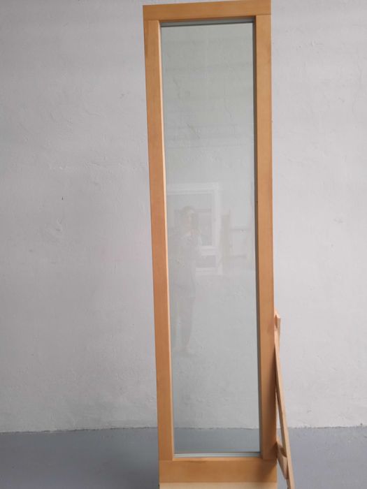 Okno drewniane sosna lazur pinia profil 78- 3 szyby- 610xh2630
