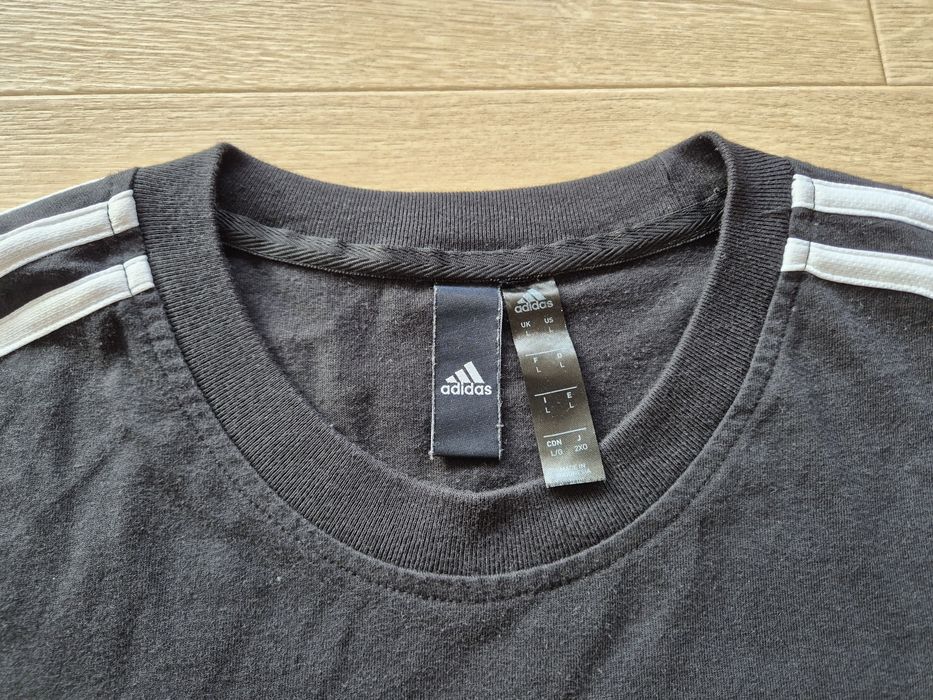 Męski t-shirt koszulka ADIDAS roz L czarna 56x75cm bdb jak Nowa klasyk