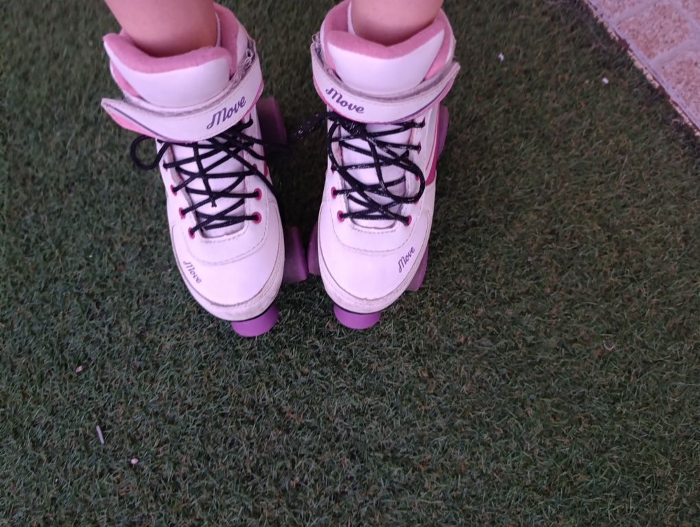 patins usados + proteção