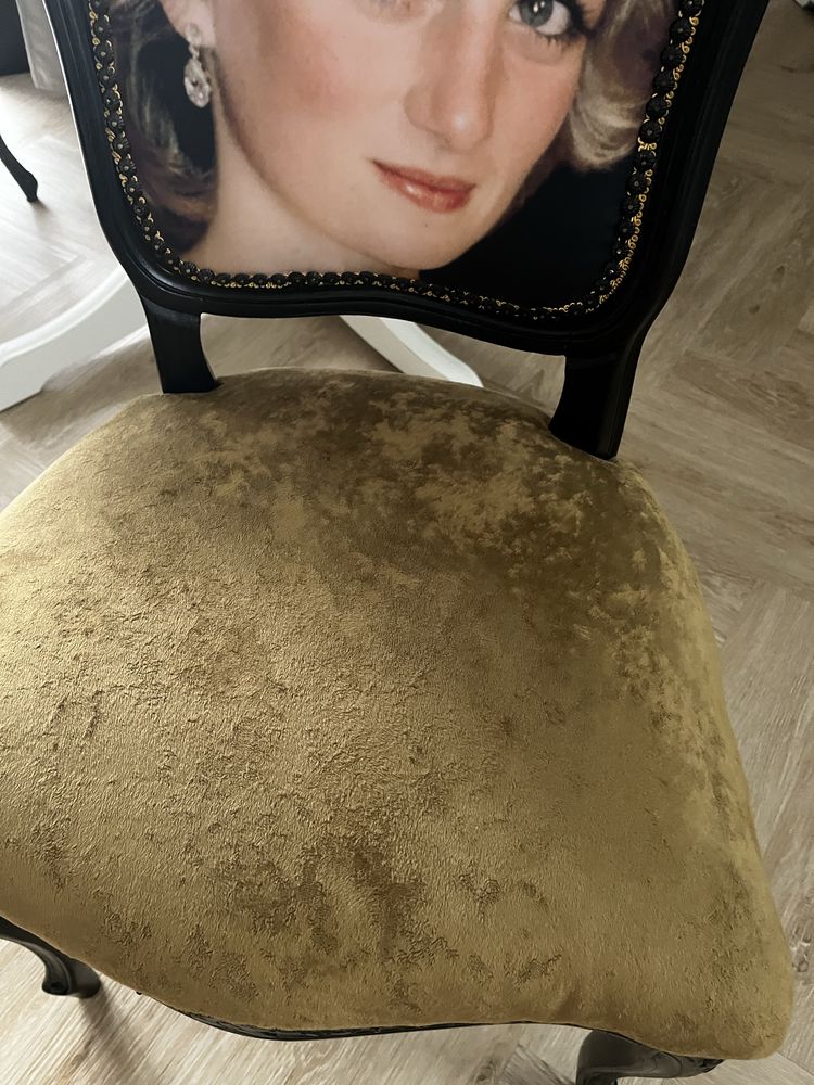 Piękne krzesło w kolorze szampańskim Księżna Diana