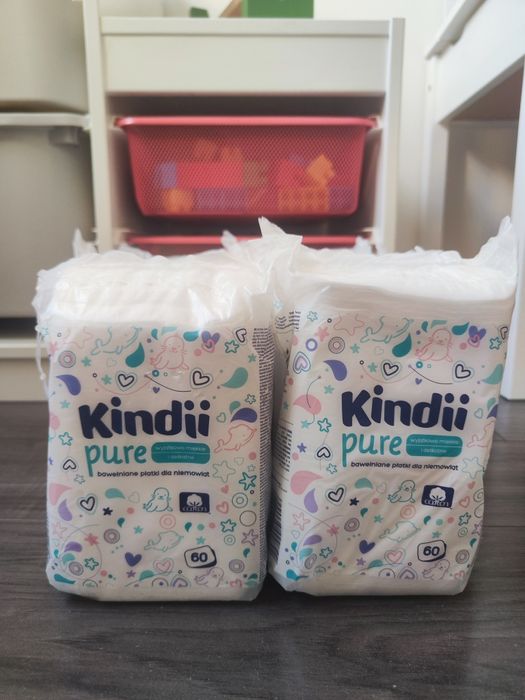 Kindii Pure, bawełniane płatki dla niemowląt 60 szt.