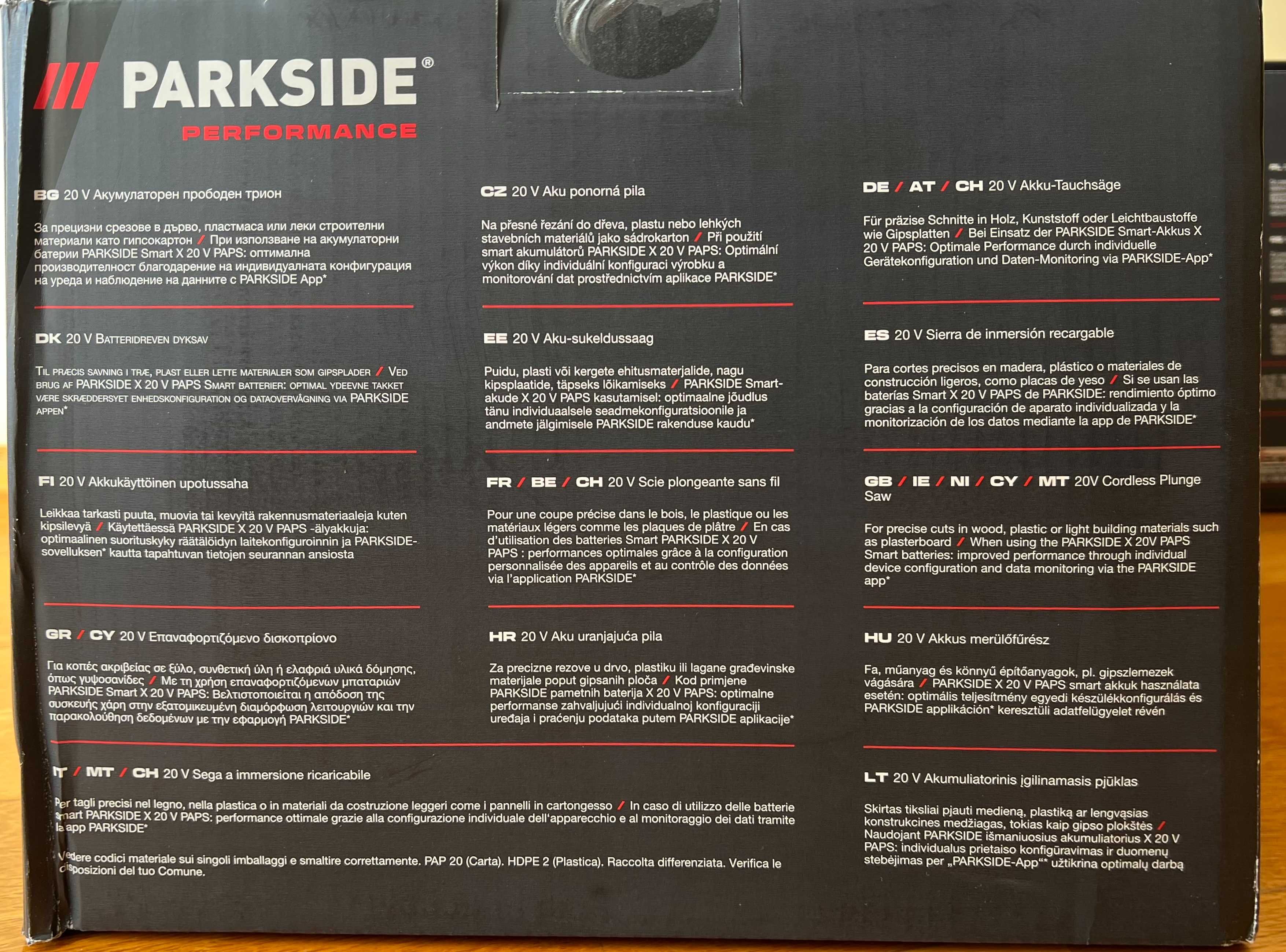 Zagłębiarka na AKU Parkside PERFORMANCE Piła wgłębna PPTSA C3 z szyną