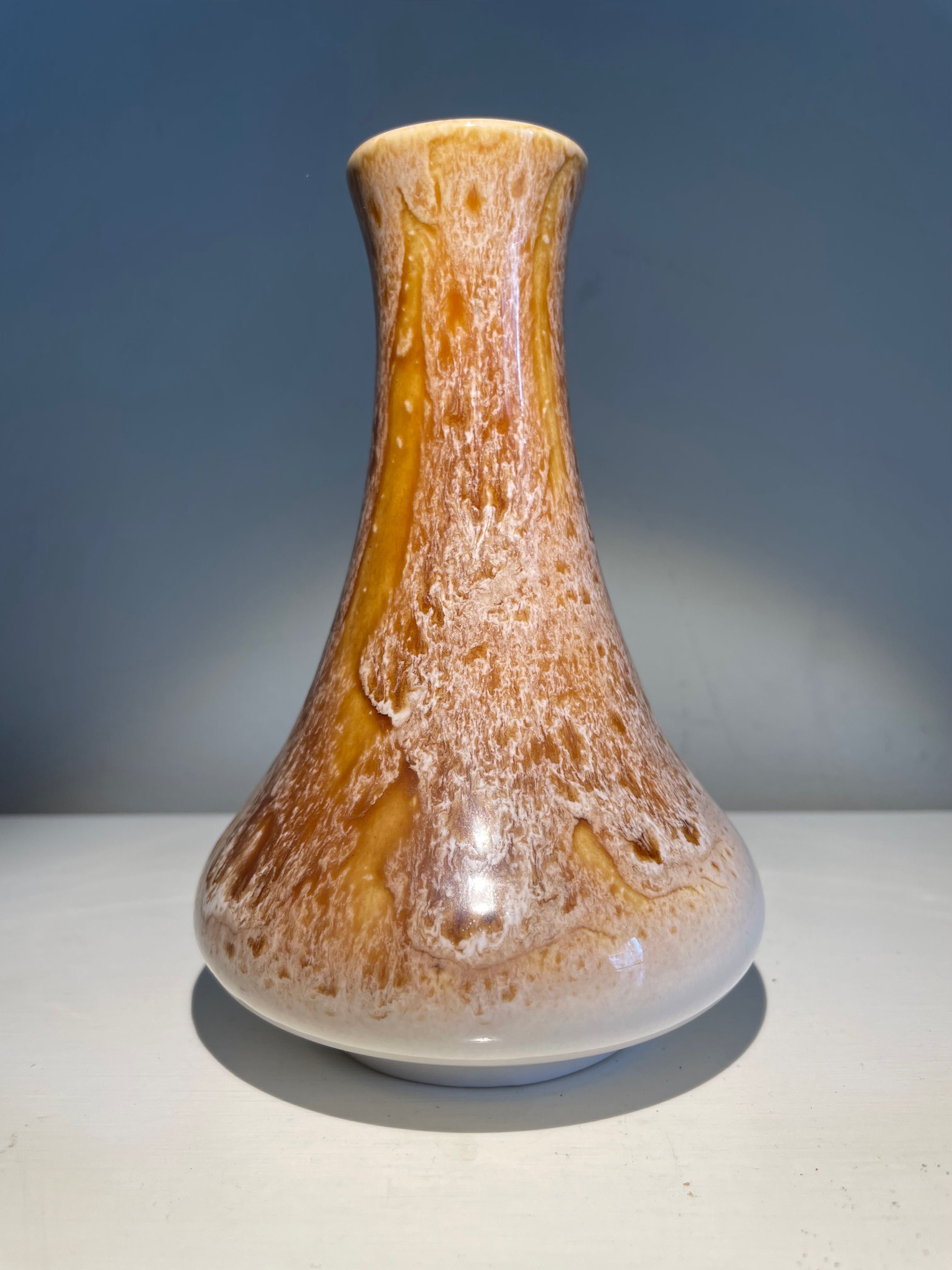 Przepięknie szkliwiony wazon Czechosłowacja. Stara ceramika