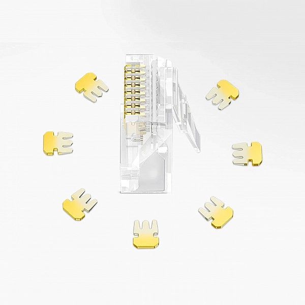 Ugreen 10x wtyk wtyczka złączka końcówka RJ45/8P8C Cat 6 przezroczysty