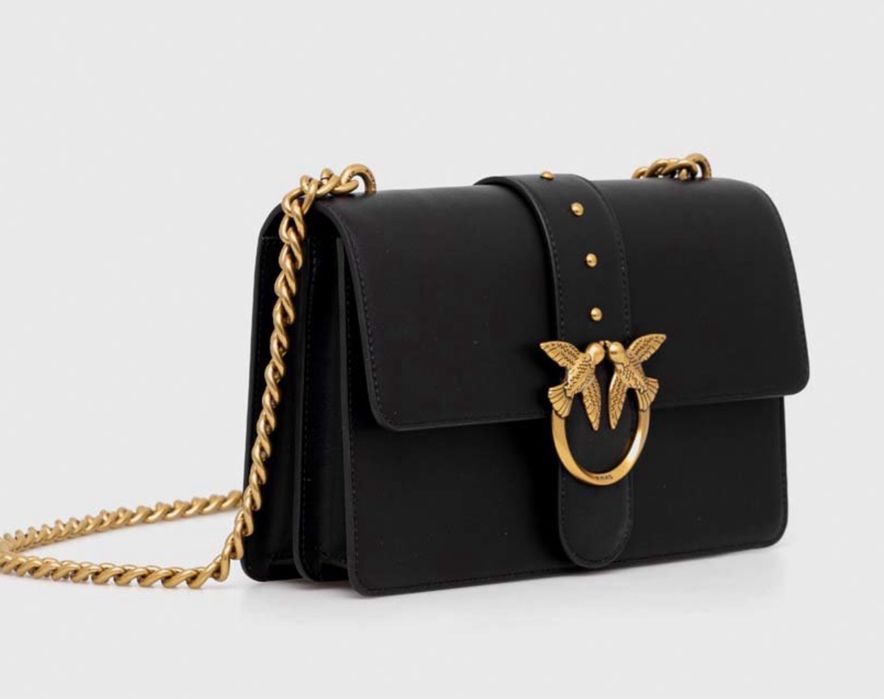 Кожаная сумка Pinko черная