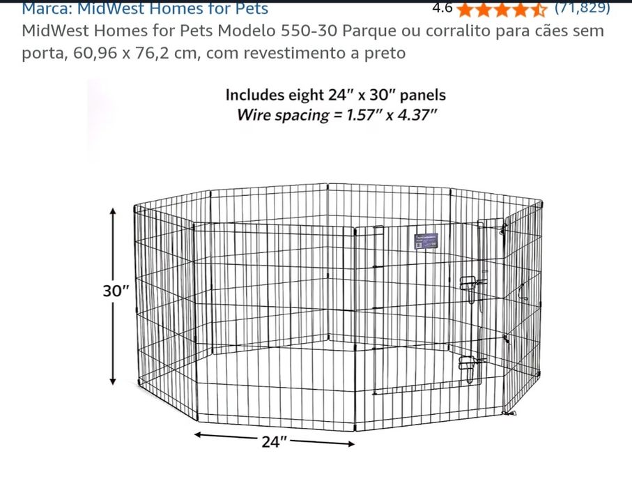 Casa/parque/ grade animais com parte superior