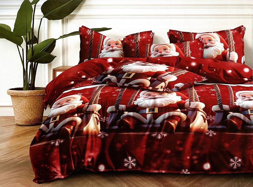 Pościel 200x220/3cz ŚWIĄTECZNA bawełna satynowa poszewki 70x80 DALWIN