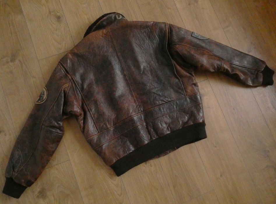 Kurtka skórzana męska GHETTO GLASTER G1 skóra PILOTKA lotnicza  L/XL