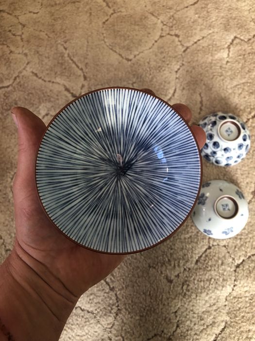 Японські вінтажні керамічні миски , тарілки , набір 6 штук