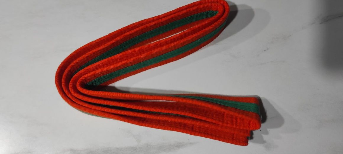 Pas judo kolor pomarańczowo zielony