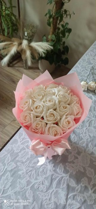 Bukiet z mydlanych róż urodziny chrzciny imieniny urodziny ślub