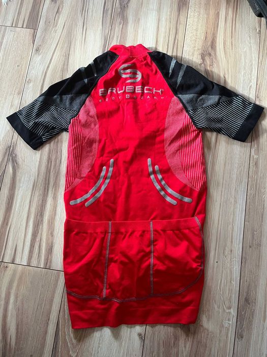 Koszulka rowerowa BRUBECK pomarańcz czerwony czarny grafitowy