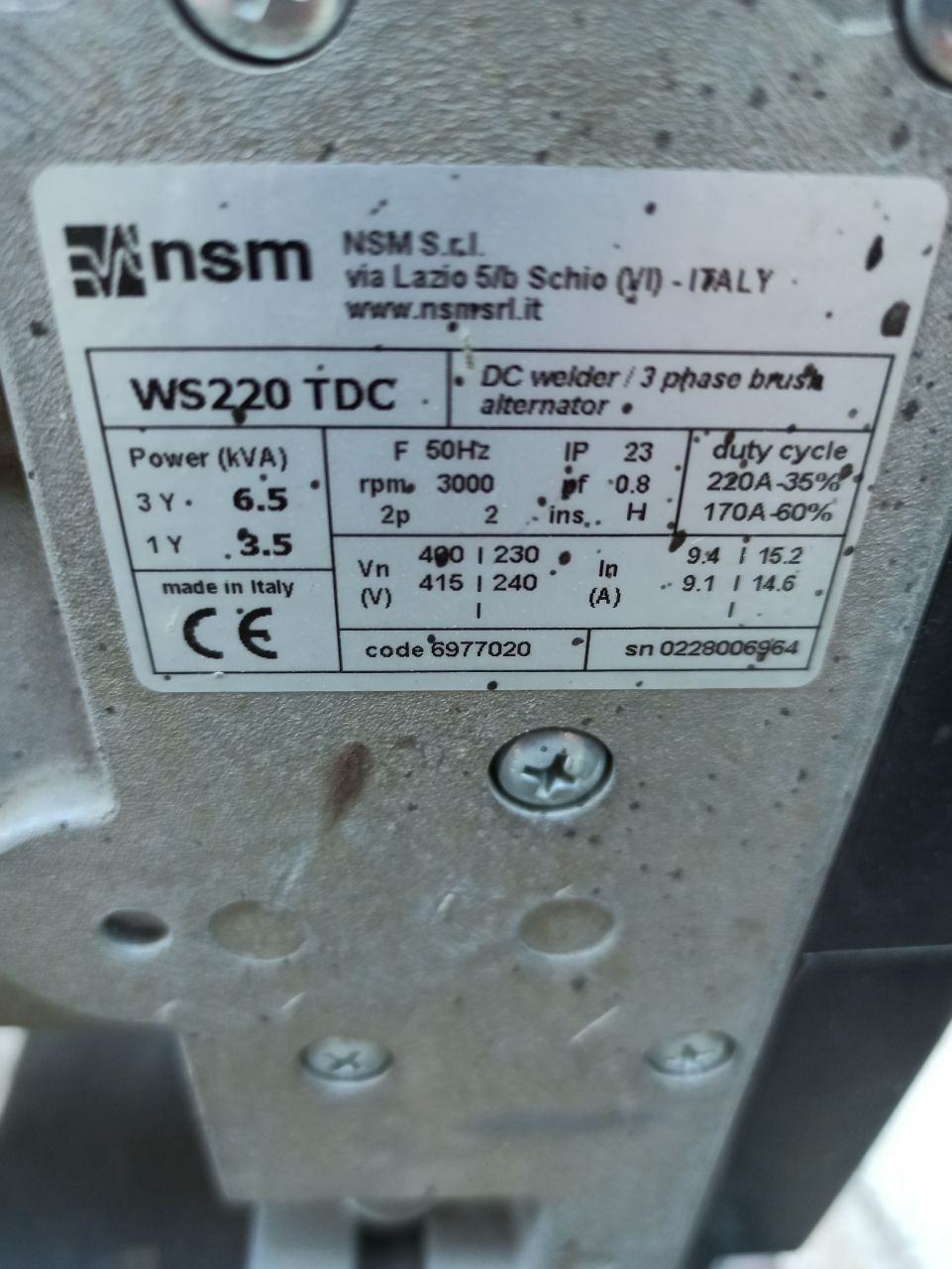 Продам зварювальний генератор FOGO FH8220W