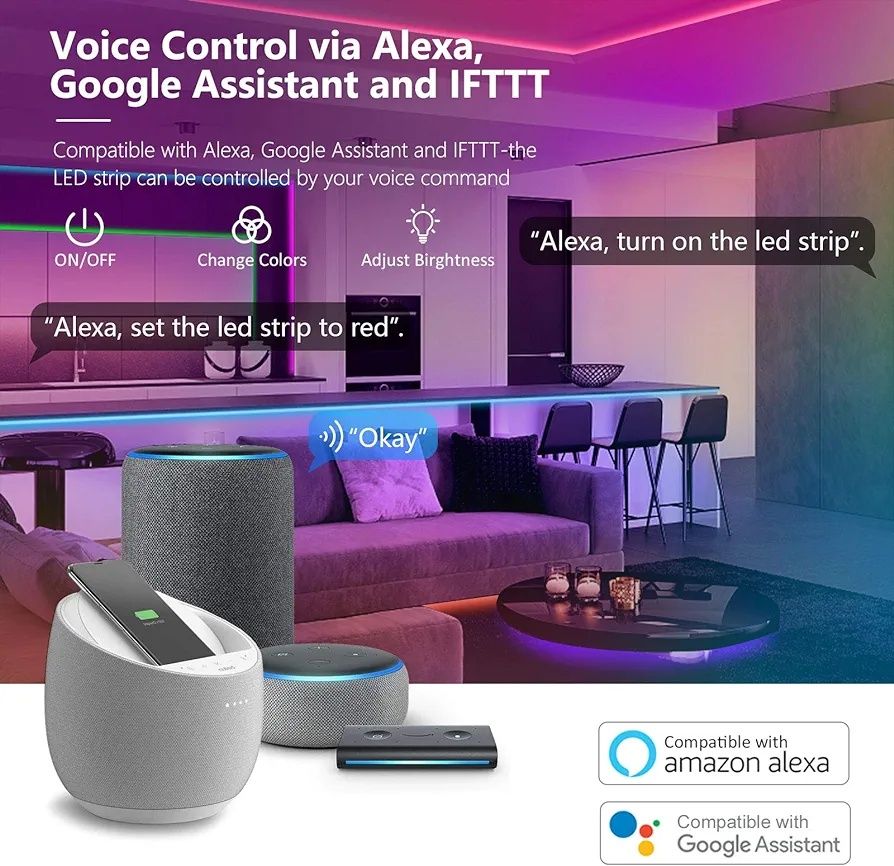 Hovvida taśma LED 20m WiFi smart home Alexa