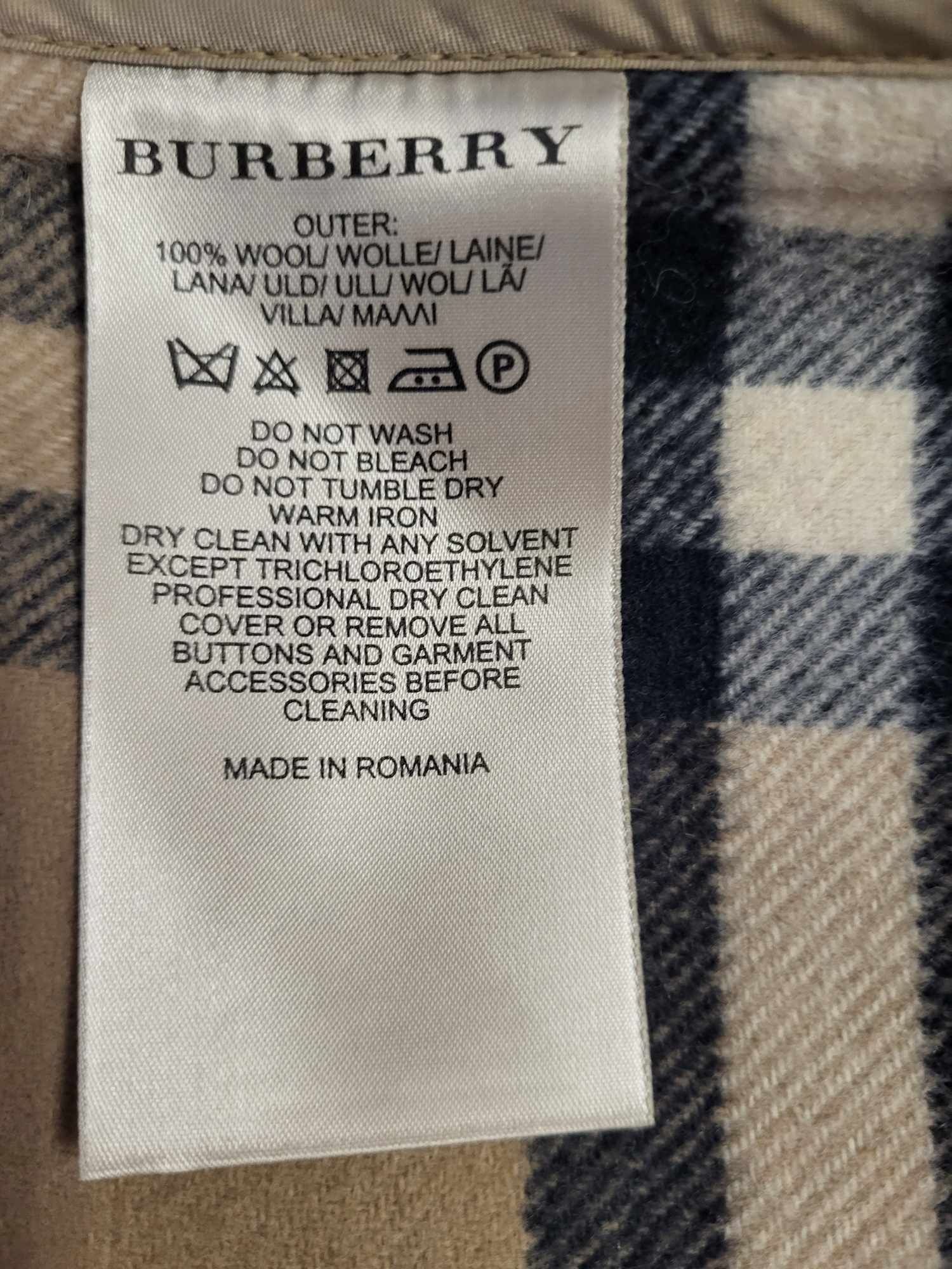 Oryginalny markowy płaszcz luxury Burberry Brit beżowy 100% wełna