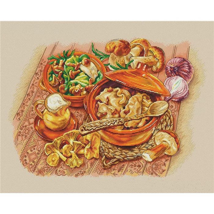 Набір для вишивки хрестиком, вареники і гриби. Українські мотиви