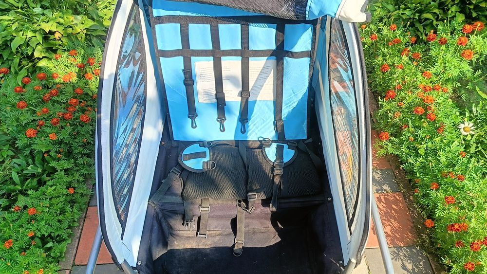 велоколяска, велопричіп, коляска для двійні