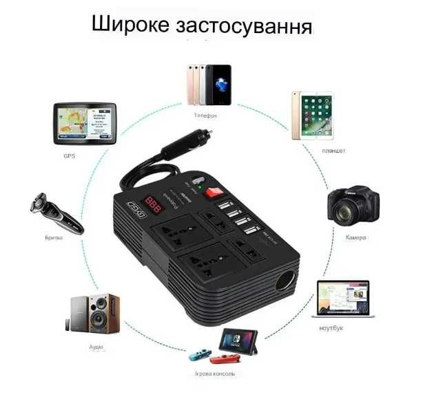 Автомобильный Инвертор TEN SPACE E8982 12V-220V 300W