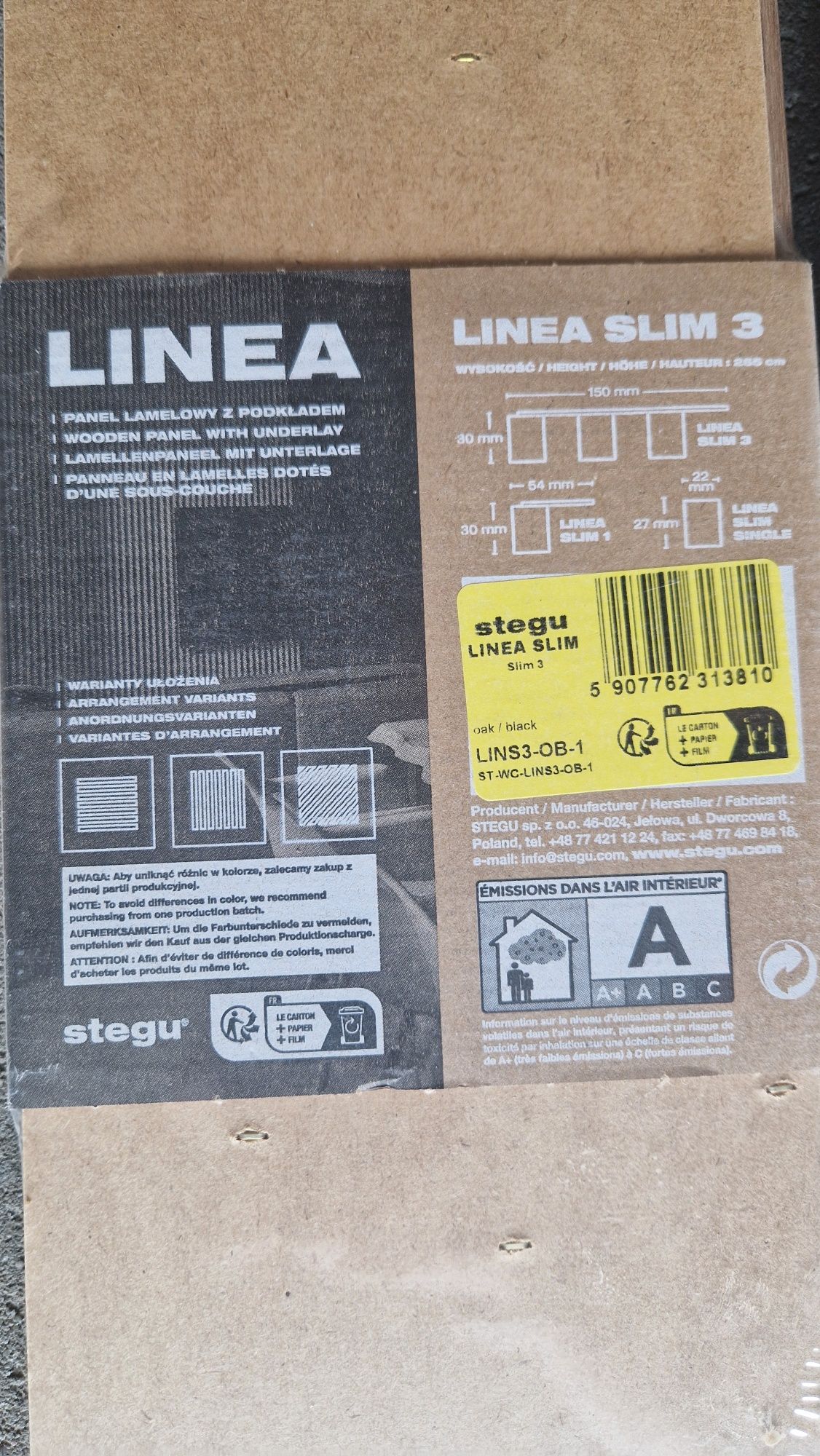 Lamele LINEA SLIM 3 kolor dąb.