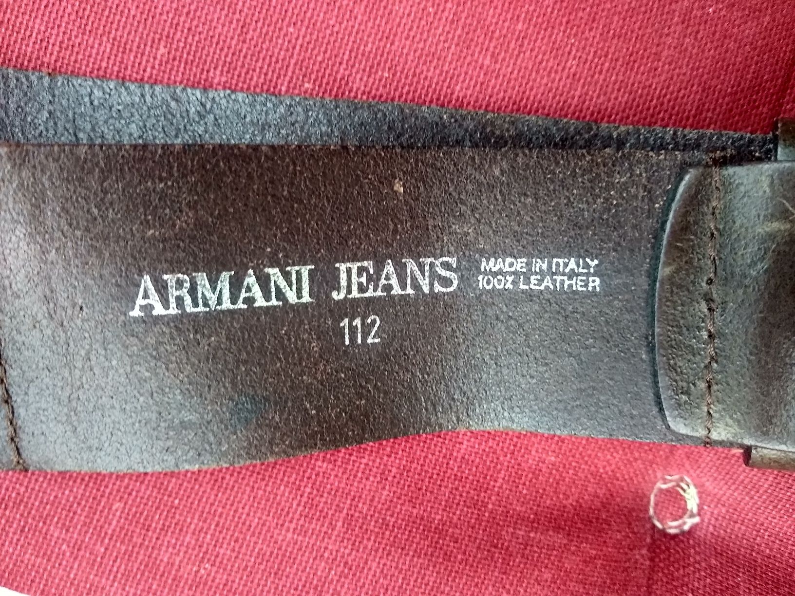 ARMANI  Made in Italy Nowy pasek skórzany, Uniseks, 100% Skóra, 112 cm