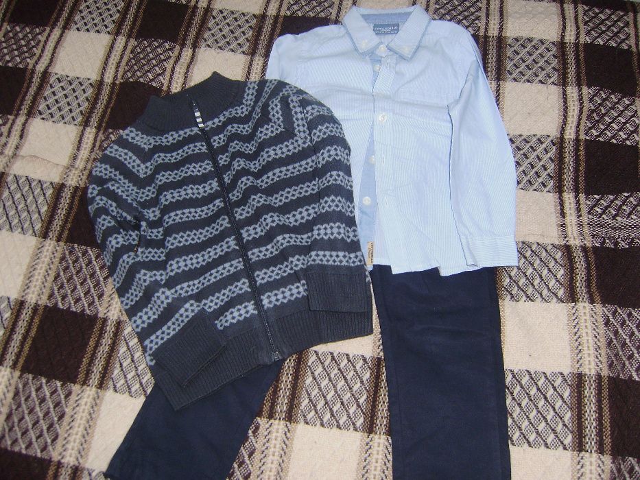 Rozmiar 104.Spodnie,sweterek i koszula dla chłopca Coccodrillo Elegant