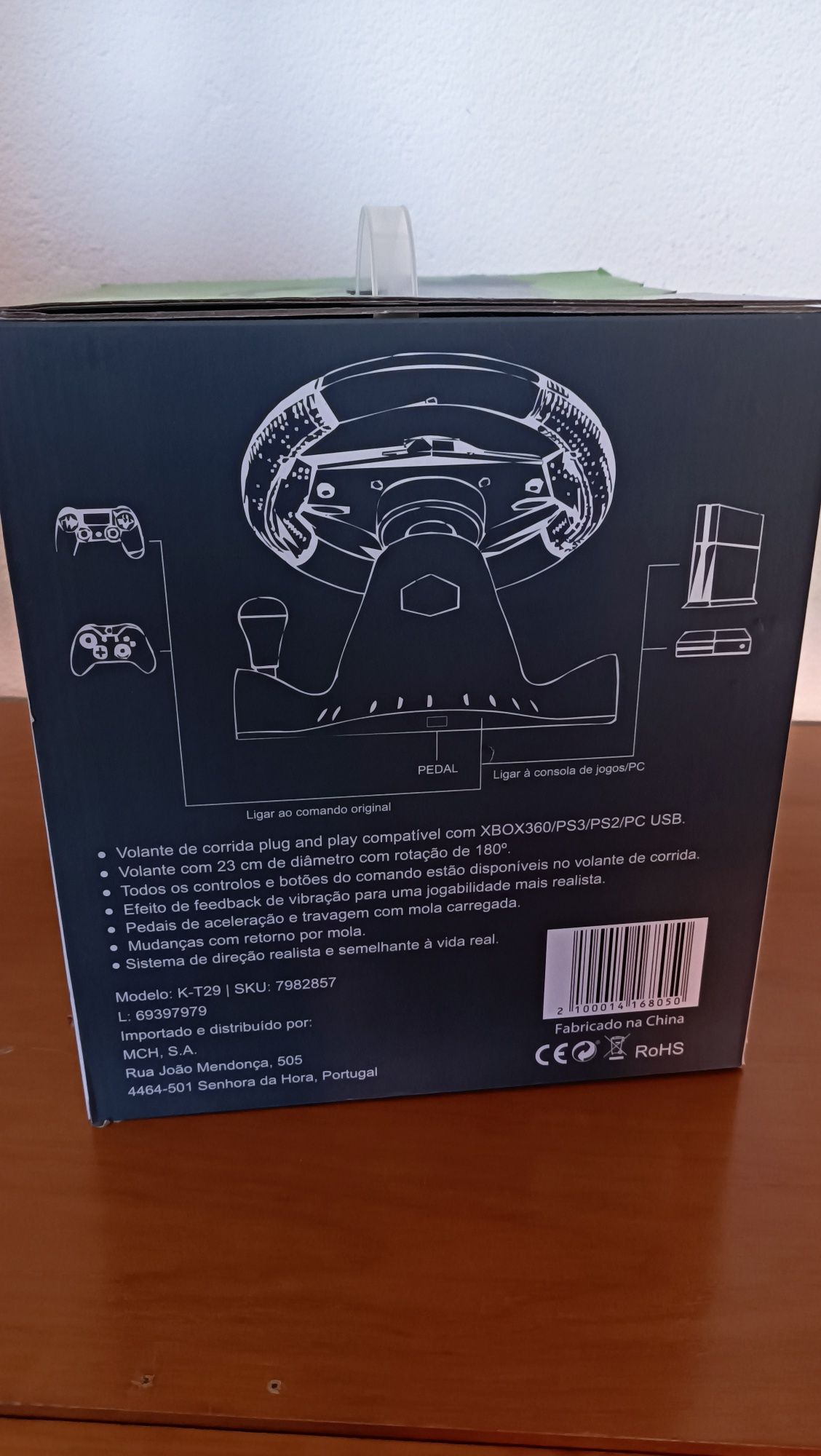 Volante e Pedais para PS2/PS3/PC