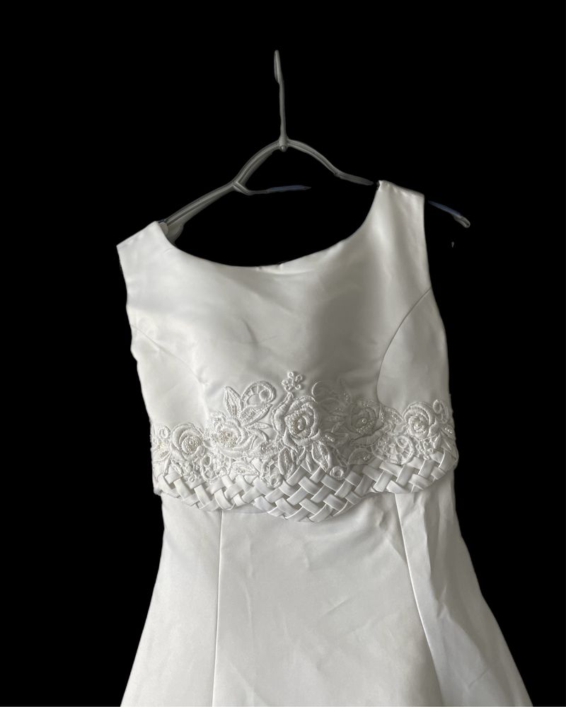 Suknia ślubna vintage Brautmoden Beumelburg MG Rheydt XS 34 biała haft
