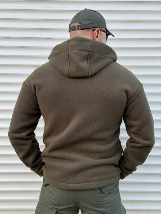 Кофта флісова тактична з капюшоном Грізлі Койот/Олива