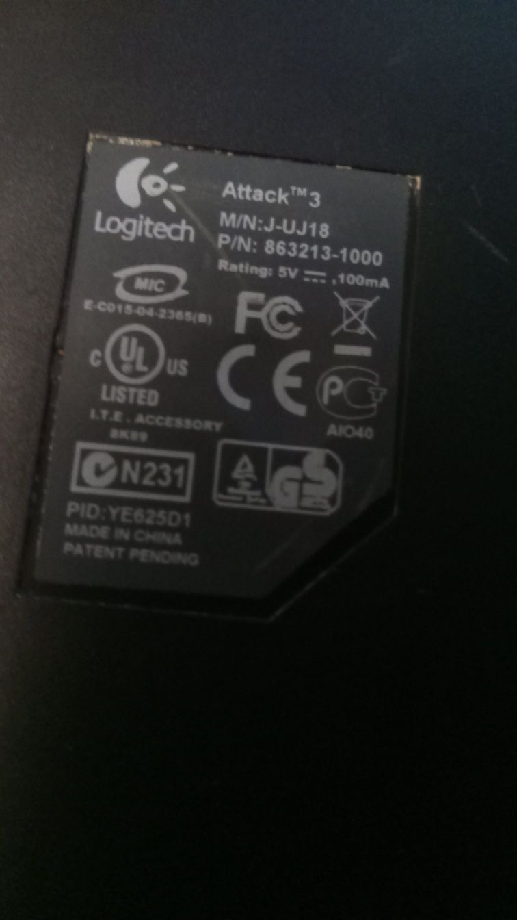 Джойстик Геймпад Logitech Attack 3 black USB