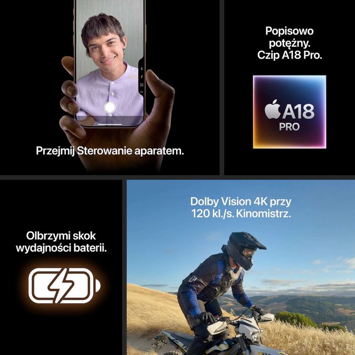 I. NOWY Apple iPhone 16 PRO 256GB Tytan Czarny +DODATKI GW-12msc! FV |