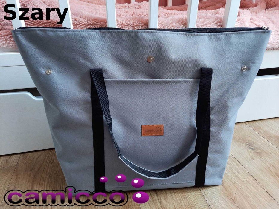 TORBA BIANKA do SZPITALA porodu OGROMNA wózka podręczny spacer zakupy