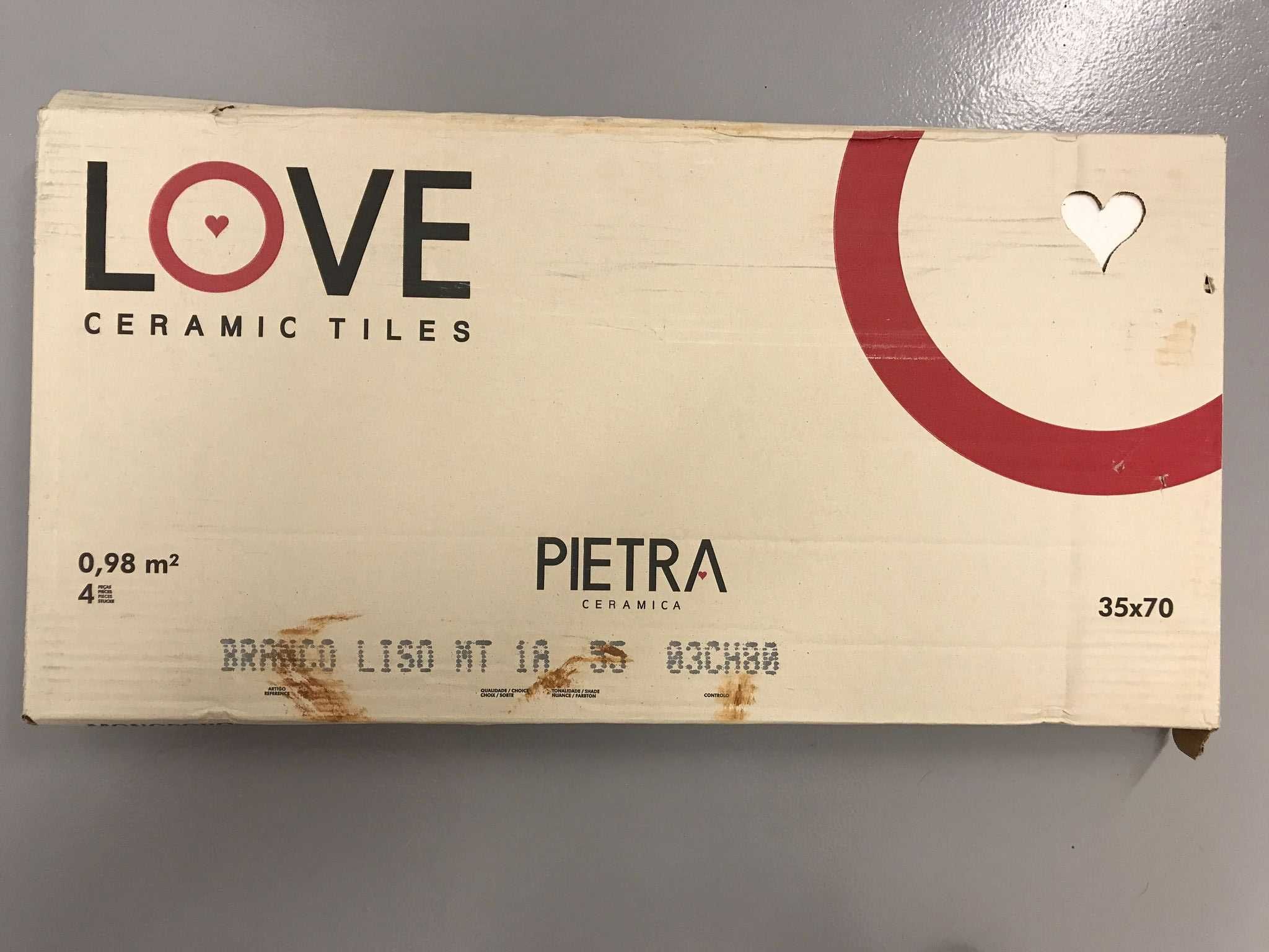 Revestimento cerâmico LOVE Tiles | 35 x 70 cm, Branco mate
