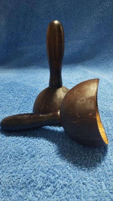 Массажные радиусные кокосовые чаши с ручкой