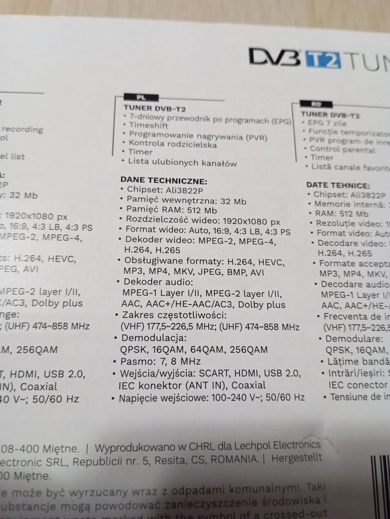 Dekoder DVB-T2 Kruger&Matz KM0550D