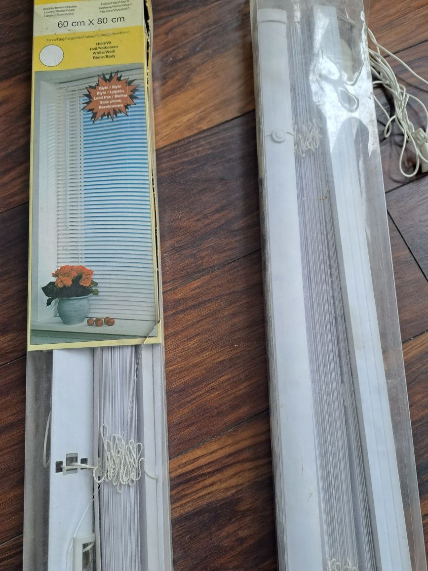 2 Żaluzje aluminiowe białe nowe, 60x80