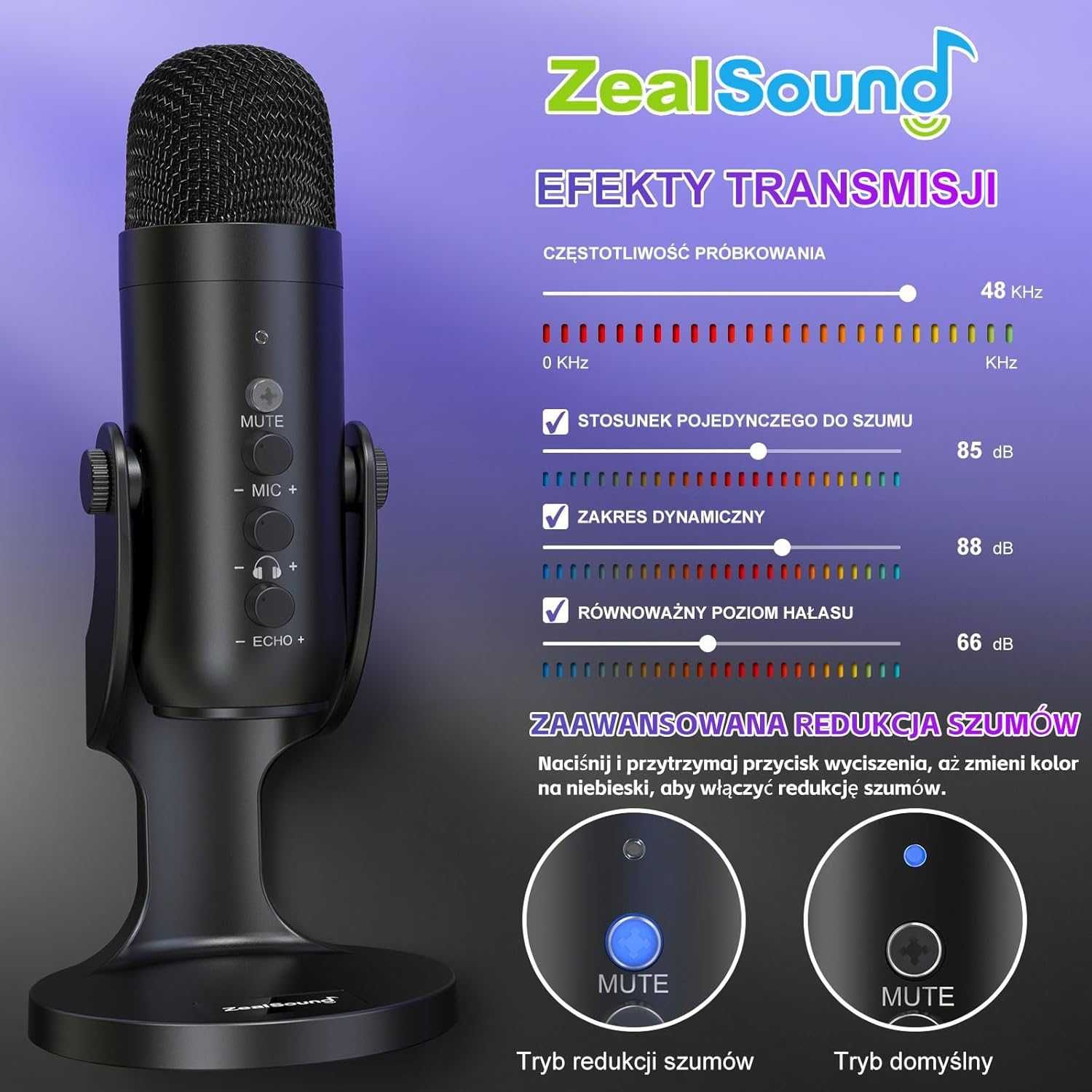 ZealSound Mikrofon USB pojemnościowy