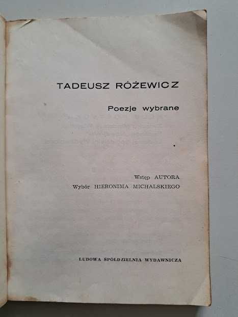 Różewicz. Poezje wybrane. 1969. Seria „Pegaz”.