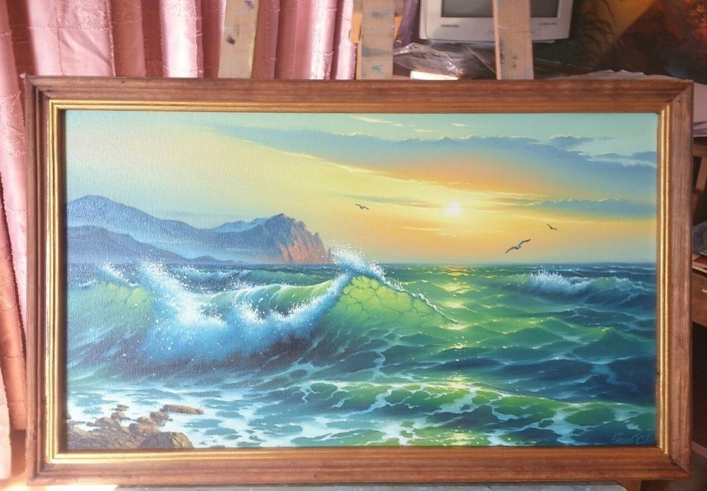 Картина Морской пейзаж ,холст,масло, 45х75 см