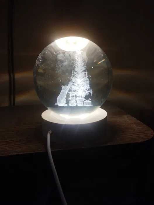 Нічник 3D Декоративна куля  кришталева