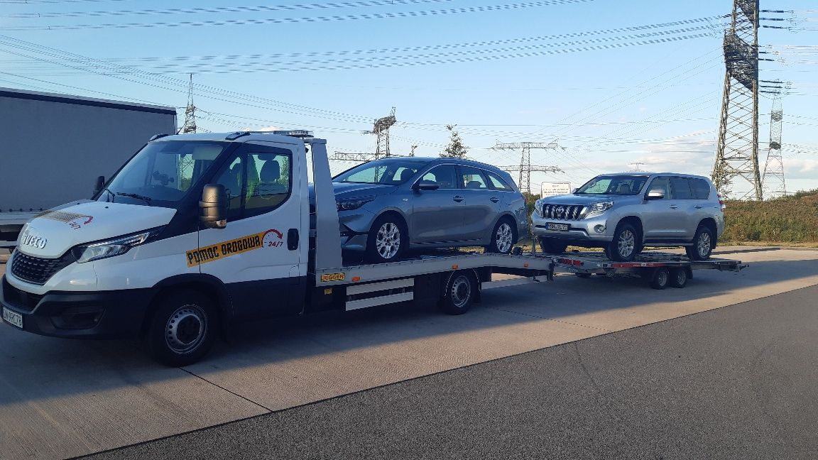 Autoholowanie 24H usługi transportowe wynajem Autolaweta Bus